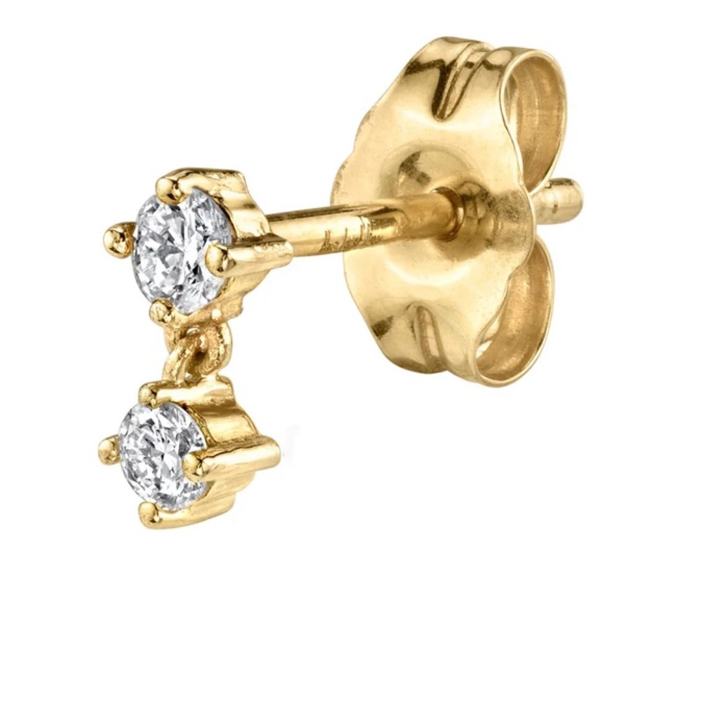 The Last Line Diamond Double Droplet Stud Earring